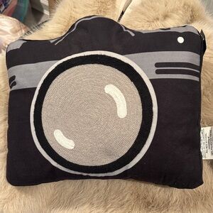 Vintage Black and Gray Camera Cushion